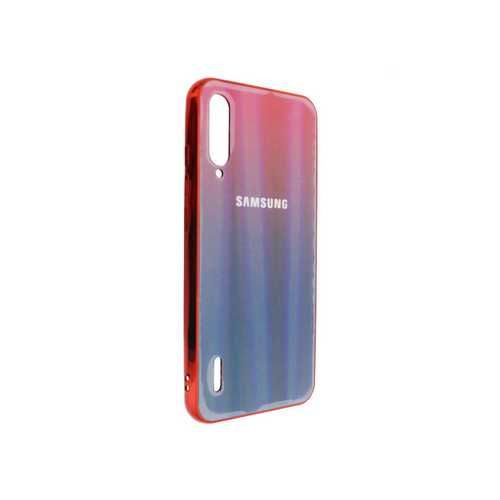 Чехол Samsung A50, силиконовый, хамелеон красно-синий #1