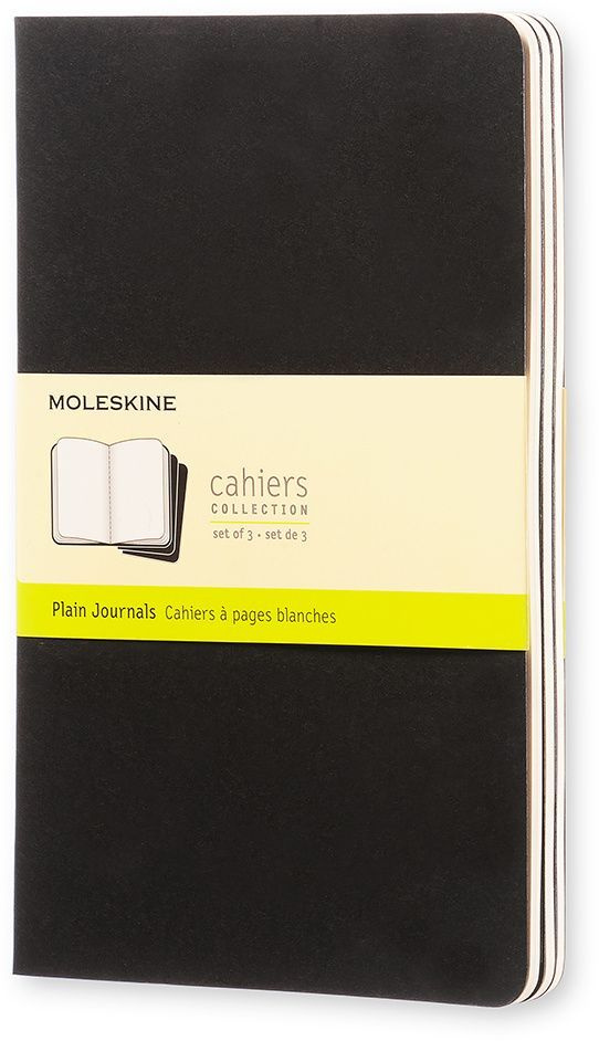 Блокнот Moleskine CAHIER JOURNAL Large 130х210мм обложка картон 80стр. нелинованный черный (3шт)  #1