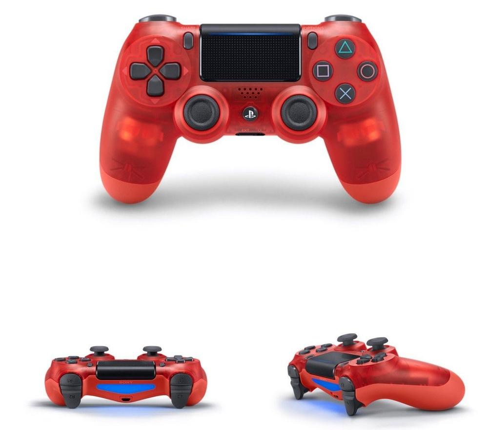 Геймпад Sony DualShock 4 v2 PS4 / Геймпад PS4 / Джойстик PS4 / Прозрачный красный  #1