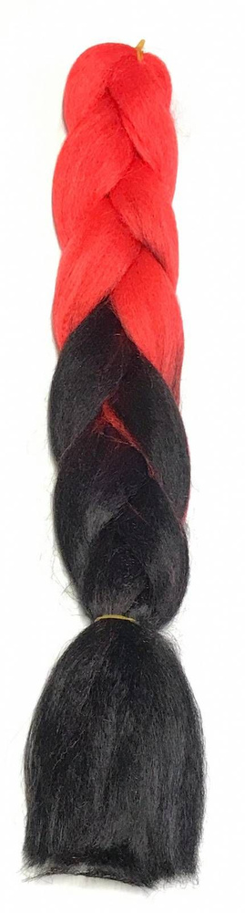 Канекалон-коса двухцветная, черно-красная, 60см, 100гр, 1 шт  #1