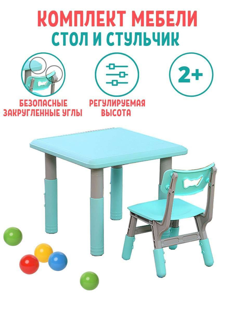 Стол детския+стульчик PS-060-М ментол #1