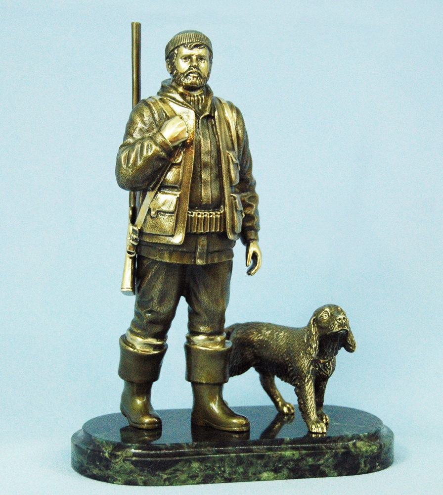 Статуэтка из бронзы Охотник с собакой 20 см. - купить Сувенир по ...
