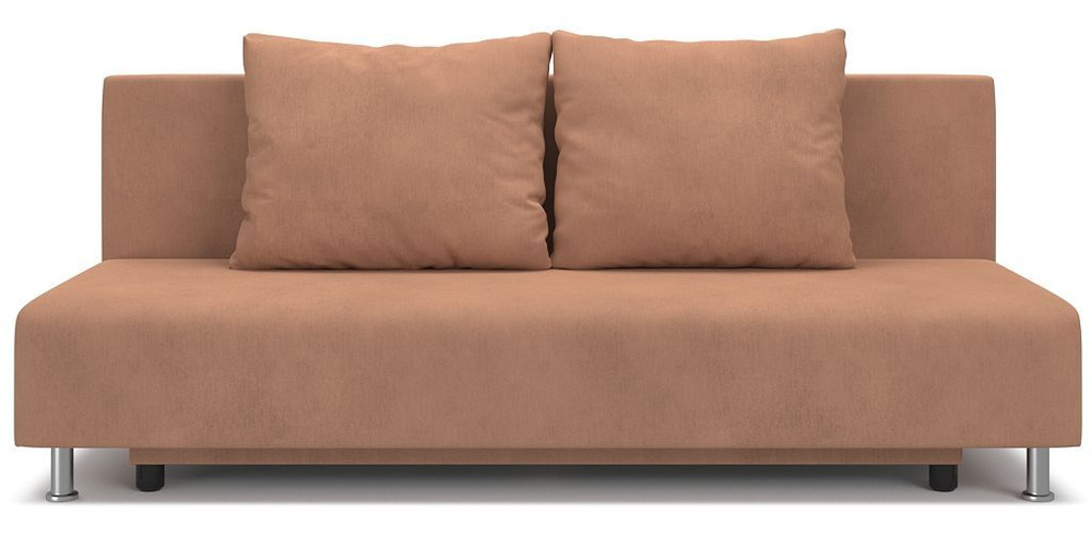 Диван-кровать, раскладной PUSHE Парма Lux, велюр, карамельный коричневый Nella 073  #1