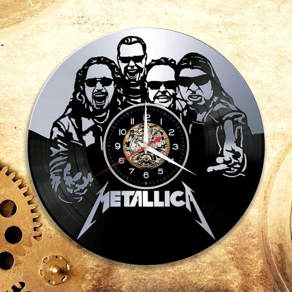 Настенные часы "Группа Metallica, Металлика, James Hetfield", 30 см #1