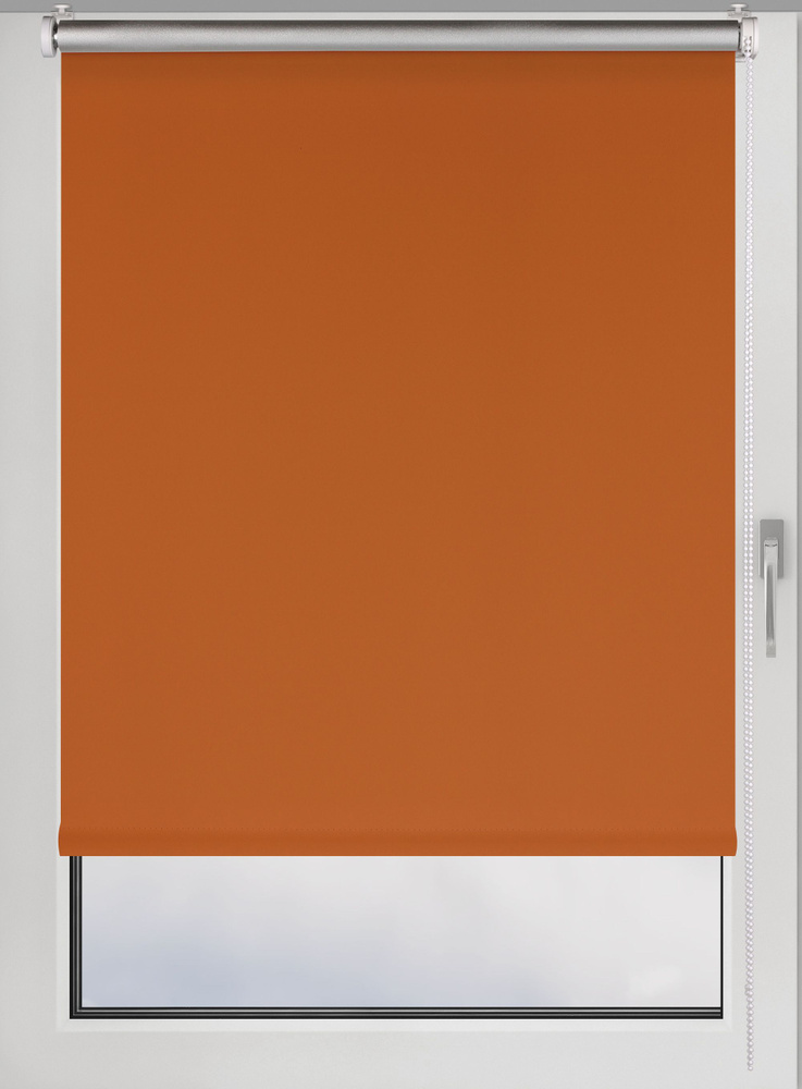 Штора рулонная блэкаут Silver 55х160 см на окно оранжевый #1