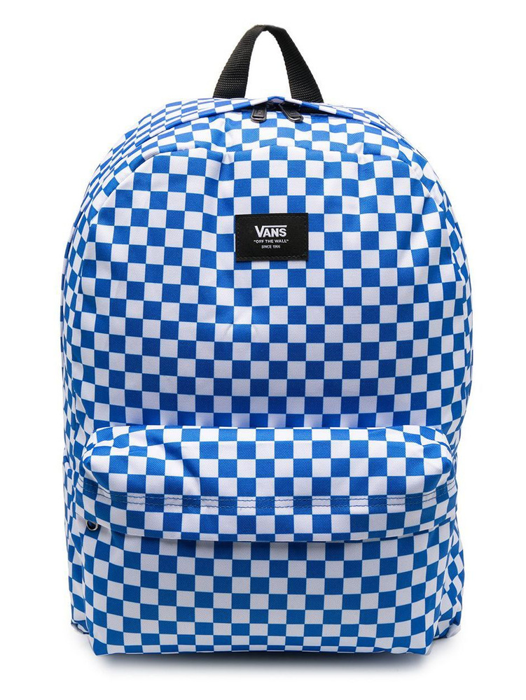 Синий клетчатый рюкзак Vans OLD SKOOL H2O CHECK Blue Backpack #1