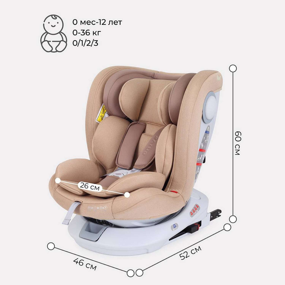 Автокресло Rant LB619 DRIVE isofix Active Line Beige группа 0-1-2-3. 0-36 кг #1