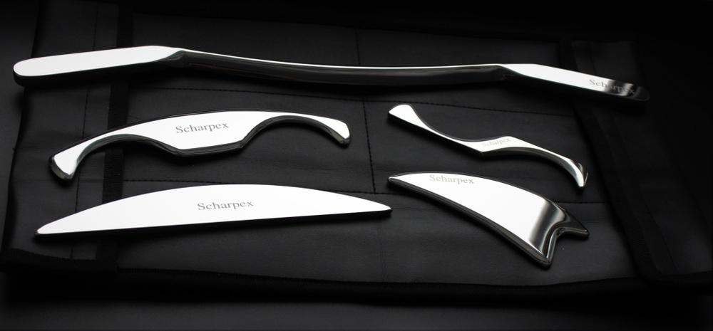 IASTM ИММТ набор из 5 инструментов Scharpex. Cкребок блейд для тела массажер из стали  #1
