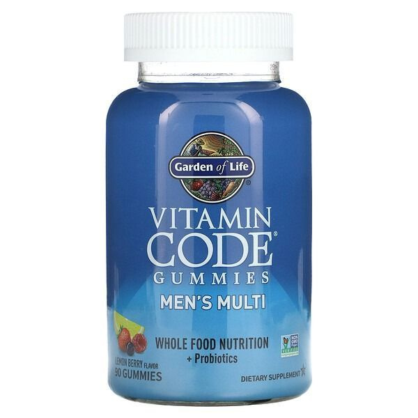 Garden of Life, Vitamin Code, мультивитамины для мужчин, лимон и ягоды, 90 жевательных (мармеладок) таблеток #1