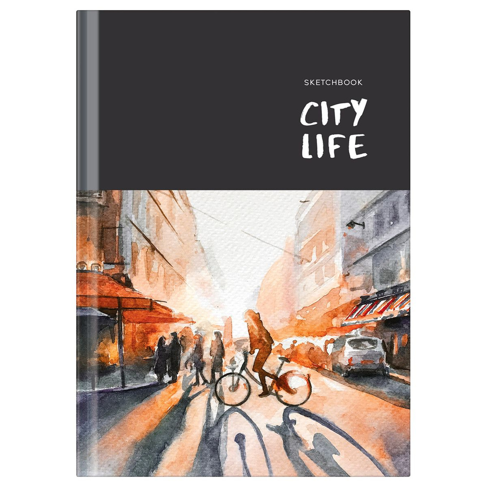 Скетчбук для рисования 100 листов, А5 BG "City life", 7БЦ, глянцевая ламинация, 100г/м2  #1