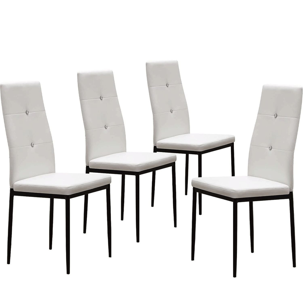 WISOICE Комплект стульев +для кухни +для офиса +в кабинет / WISOICE / белый с кристаллами / мягкое сидение, #1