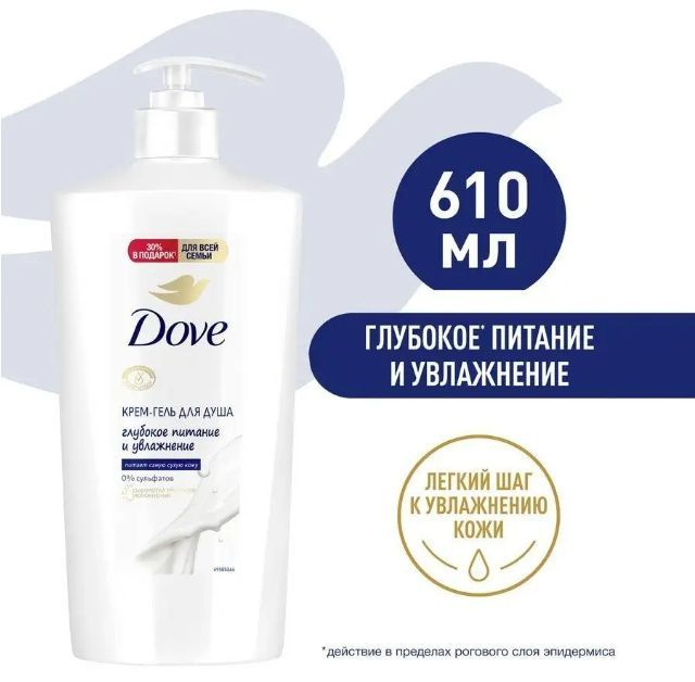 DOVE Крем-гель для душа "Глубокое питание и увлажнение" 610 мл  #1