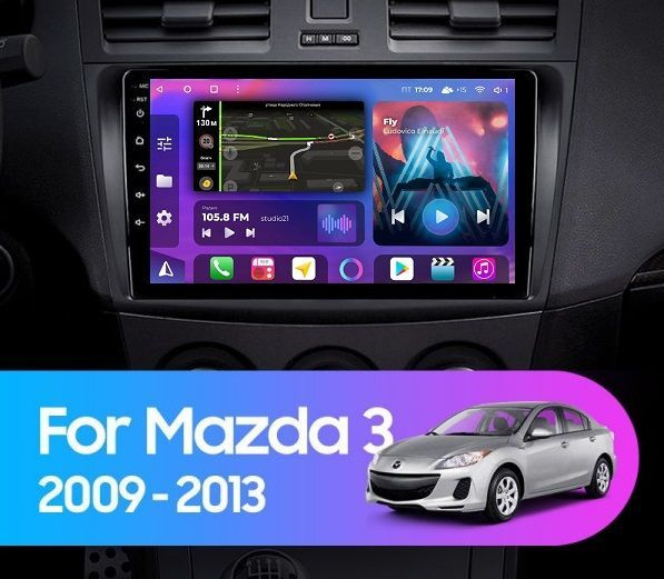 Штатная магнитола FarCar для Mazda 3 2 (2009-2013) на Android 13 (4/32 gb, DSP, 4G, WiFi, GPS, BT, QLED #1