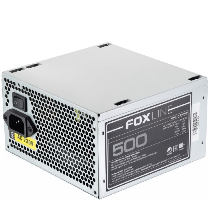Блок питания 500Вт Power Supply Foxline, 500W, ATX, APFC, 1 (FL500S-80 ...
