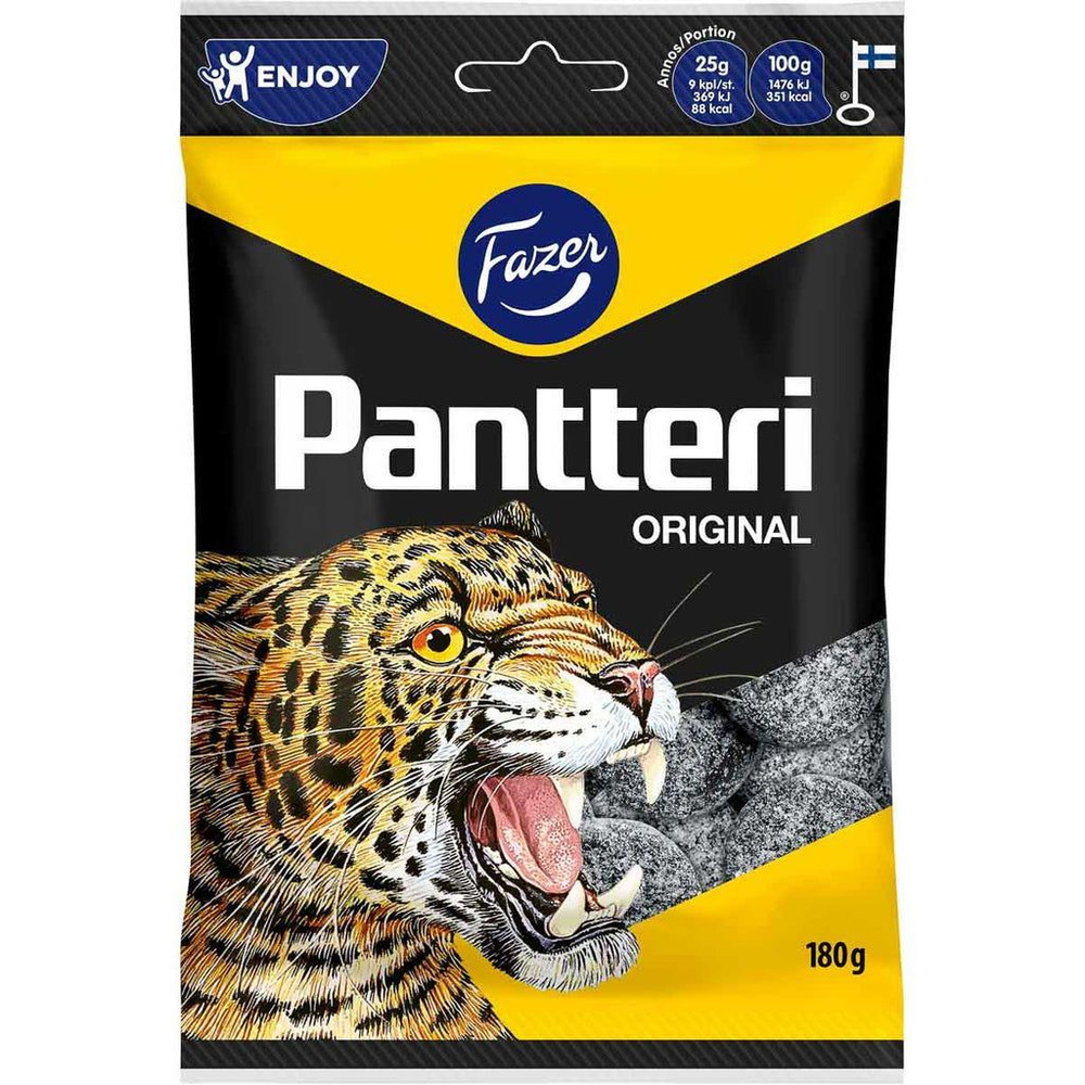 Лакричные жевательные конфеты Fazer Pantteri 180 гр #1