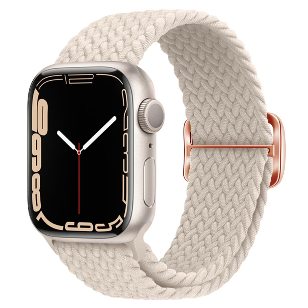 Плетеный нейлон ремешок для Apple watch 40mm 41mm 38mm серия 9 8 7 6 5 4 SE 2022 1 2 3 Ultra 2 Эластичные #1