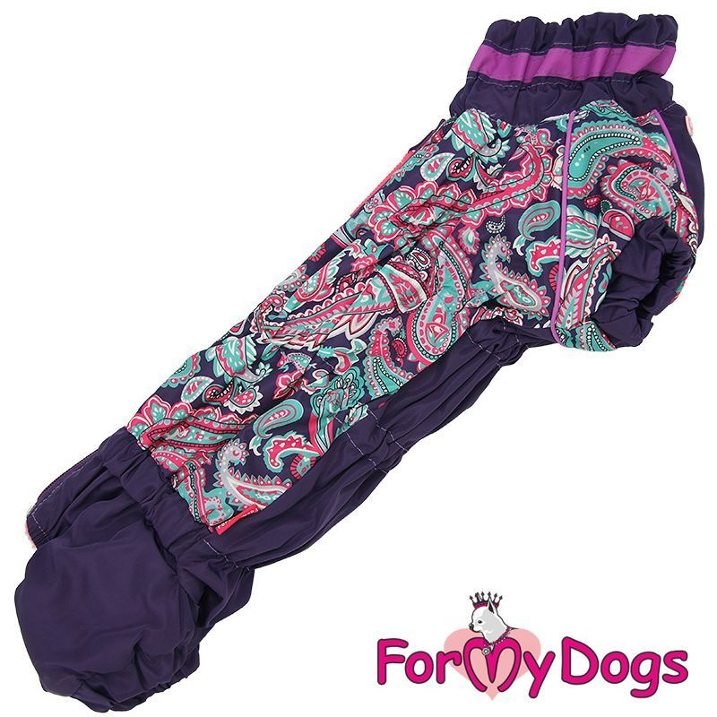 Комбинезон для такс ForMyDogs Пэйсли фиолетовый для девочек TDW0013-2022T F, Размер TС2  #1