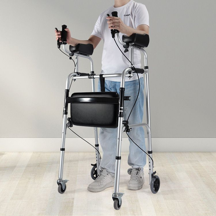 Ходунки для взрослых и пожилых, С сиденьемс колесами, с ручным тормозом ...