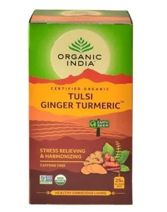 Аюрведический чай Тулси, Имбирь, Куркума "Органик Индия", Tulsi Ginger Turmeric Tea "Organic India" - #1