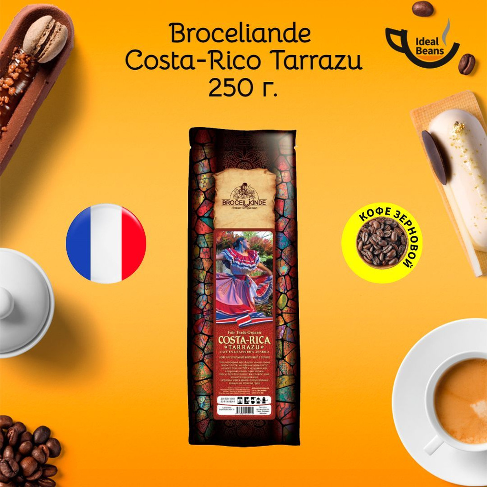 Кофе в зернах Broceliande Costa-Rica Tarrazu (Бросилианд Коста-Рика Тарразу), 250 г., Франция  #1
