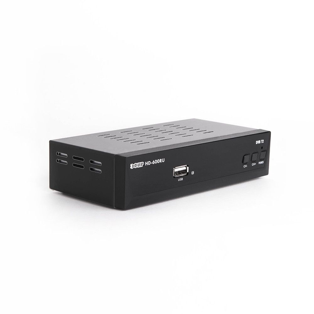 ЭФИР ТВ-ресивер HD-600RU DVB-T2/WI-FI/дисплей, металл , черный #1