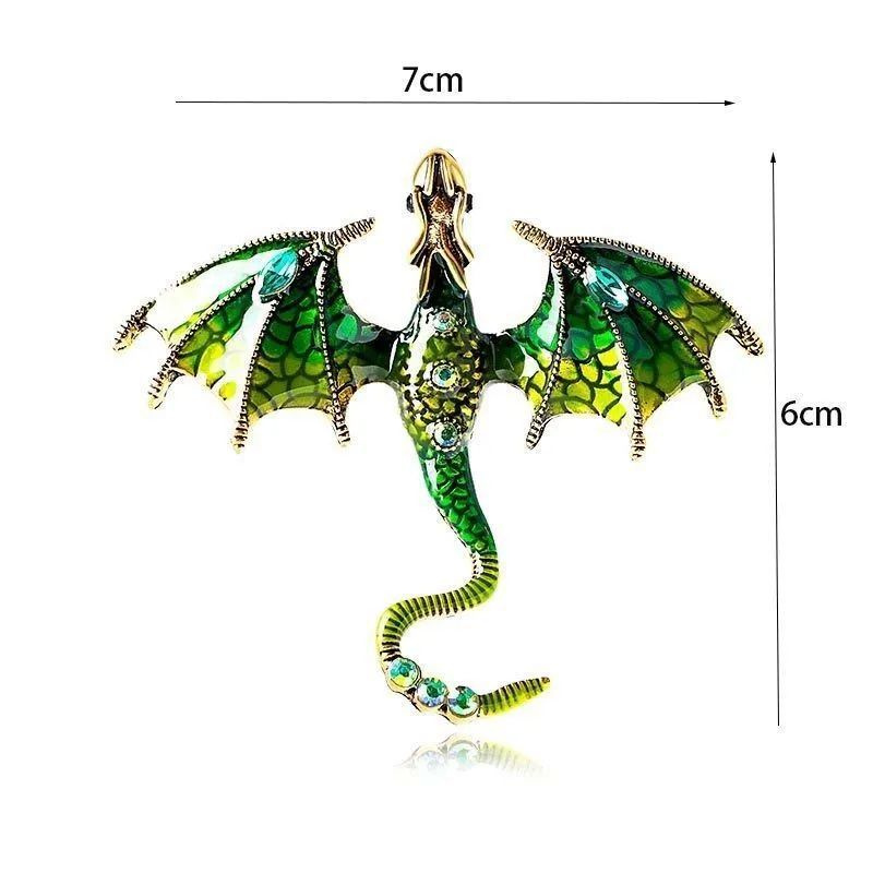 Брошь женская, бижутерия, подвеска дракон, символ года 2024  #1
