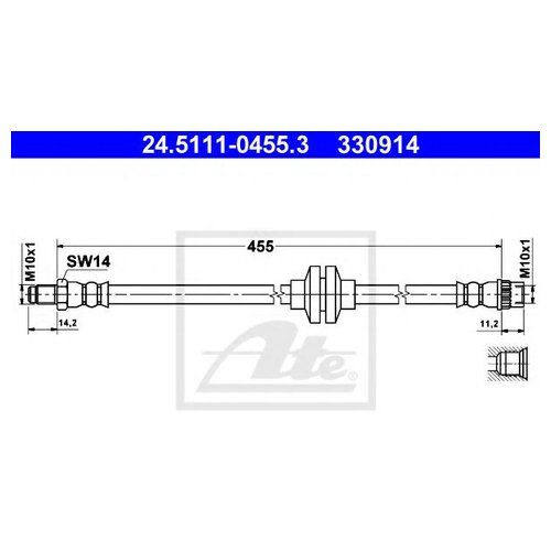 Ate Трубки тормозные, арт. 24511104553, 1 шт. #1