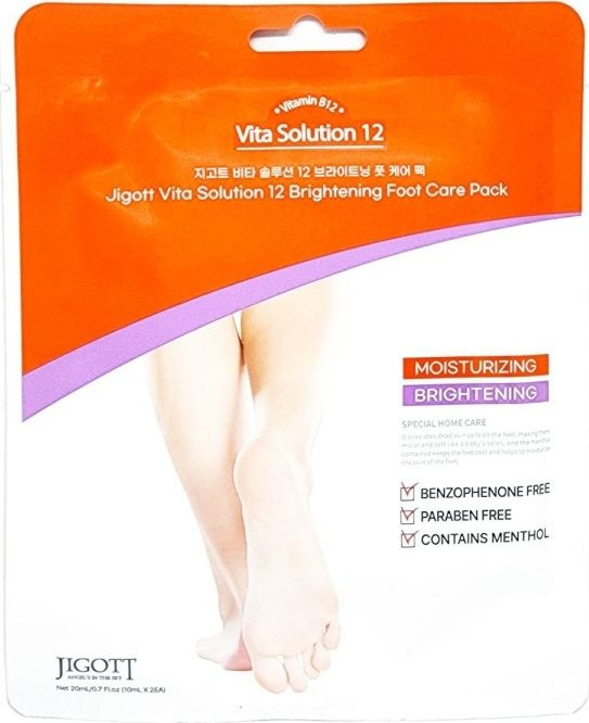 Jigott / Джигот Vita Solution 12 Brightening Foot Care Pack Маска-носочки для педикюра увлажняющие с #1