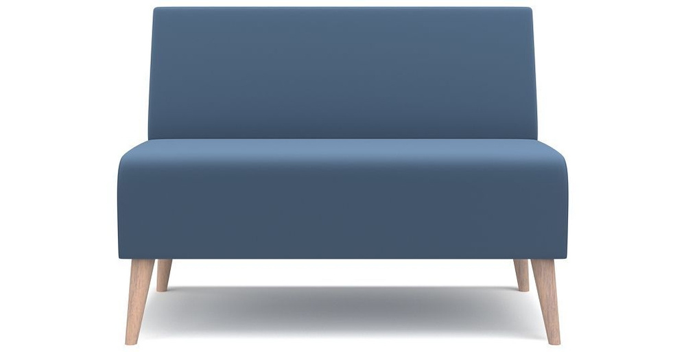Прямой диван PUSHE Килт без подлокотников, нераскладной, для кухни, прихожей, балкона, детской, синий #1