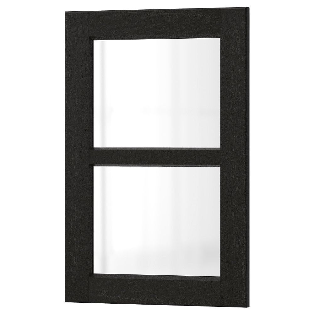 Стеклянная дверь, черная морилка 40x60 см IKEA LERHYTTAN ЛЕРХЮТТАН 703.565.20  #1
