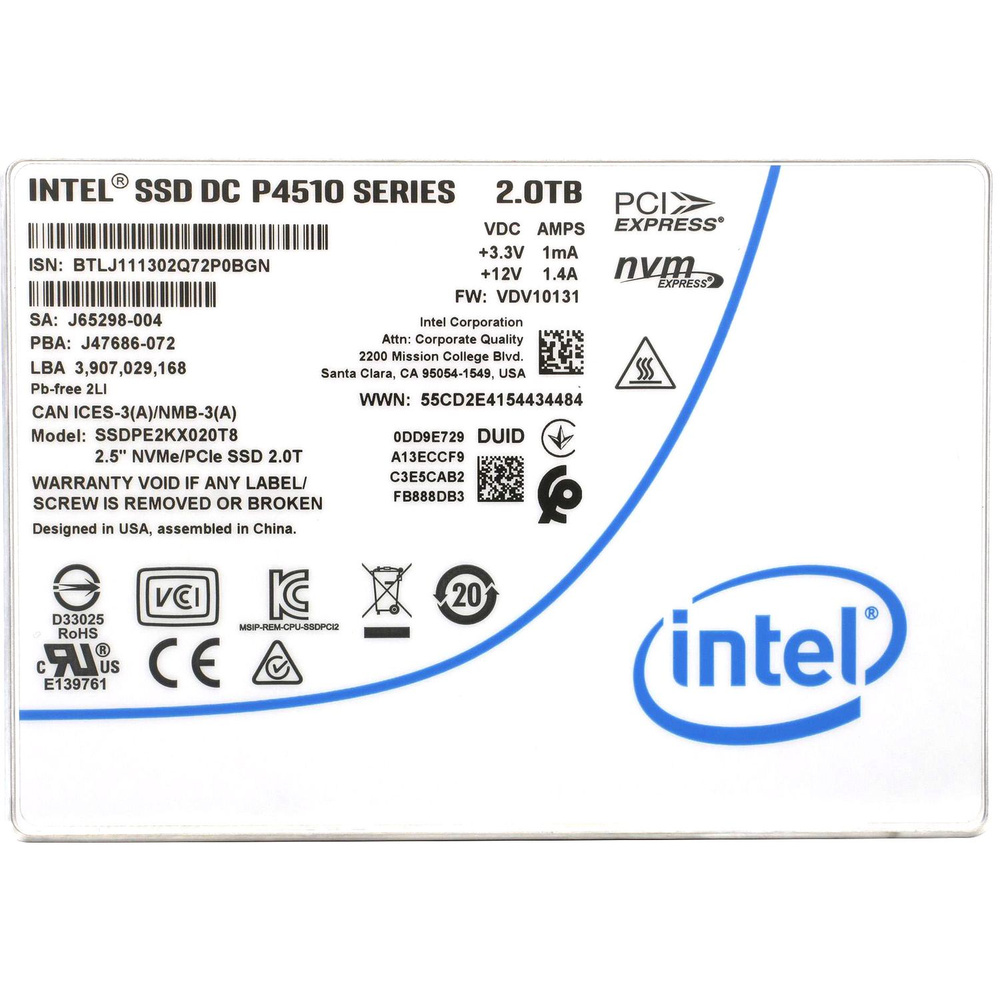 Intel 2 ТБ Внутренний SSD-диск SSDPE2KX020T801 (SSDPE2KX020T801) #1