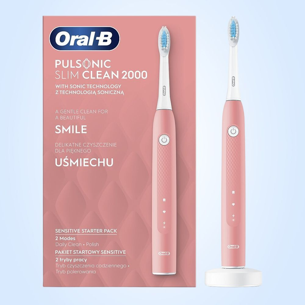 Электрическая зубная щетка Oral-B Pulsonic Slim Clean 2000, розовая #1