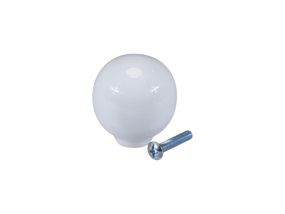 Ручка-кнопка мебельная BRANTE RK.1694.32.WT керамика шар белый, комплект 8 шт, ручка для шкафов, комодов, #1