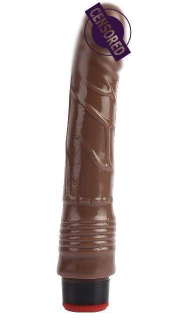 Коричневый вибратор-реалистик 9 Vibrating Dildo - 22,5 см #1