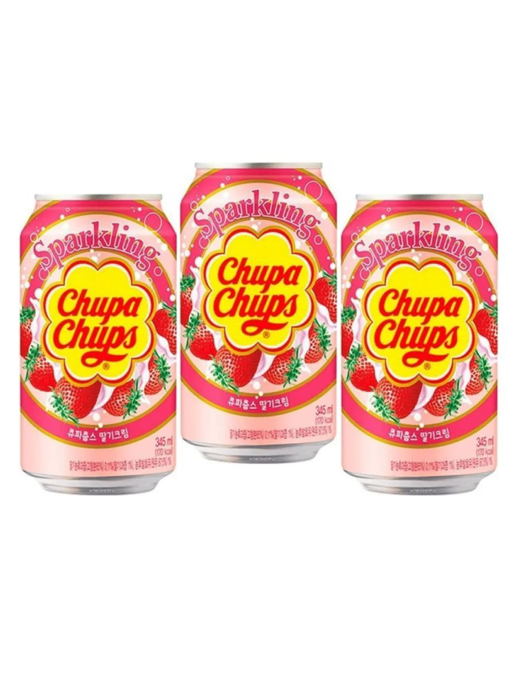 Напиток газированный Chupa Chups Strawberry 345 мл х 3шт #1