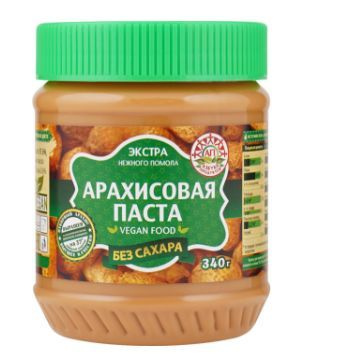 Паста арахисовая АЗБУКА ПРОДУКТОВ Экстра без сахара, 340г,  #1