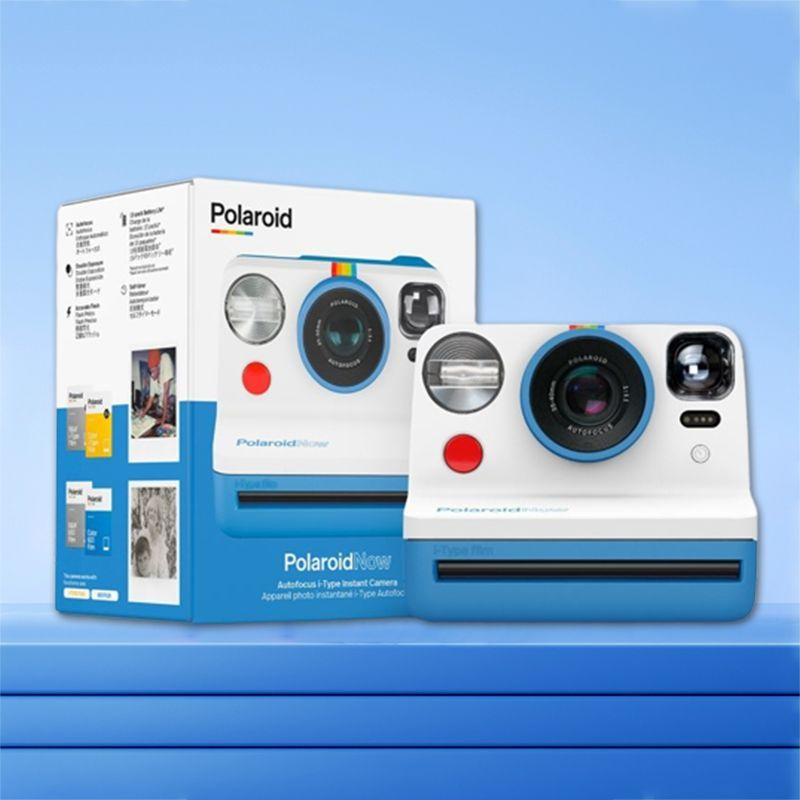 Фотоаппарат мгновенной печати Polaroid Now синий и белый #1