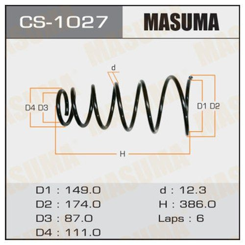 Masuma Пружина подвески, арт. CS1027, 1 шт. #1