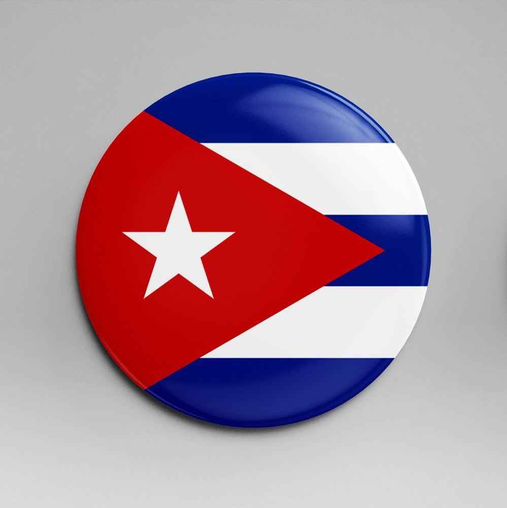 Зеркало карманное 58 мм флаг Куба #1