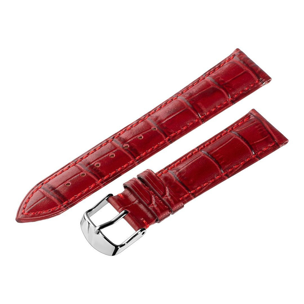 Ремешок для часов кожаный Hightone, ширина 20 мм, красный #1