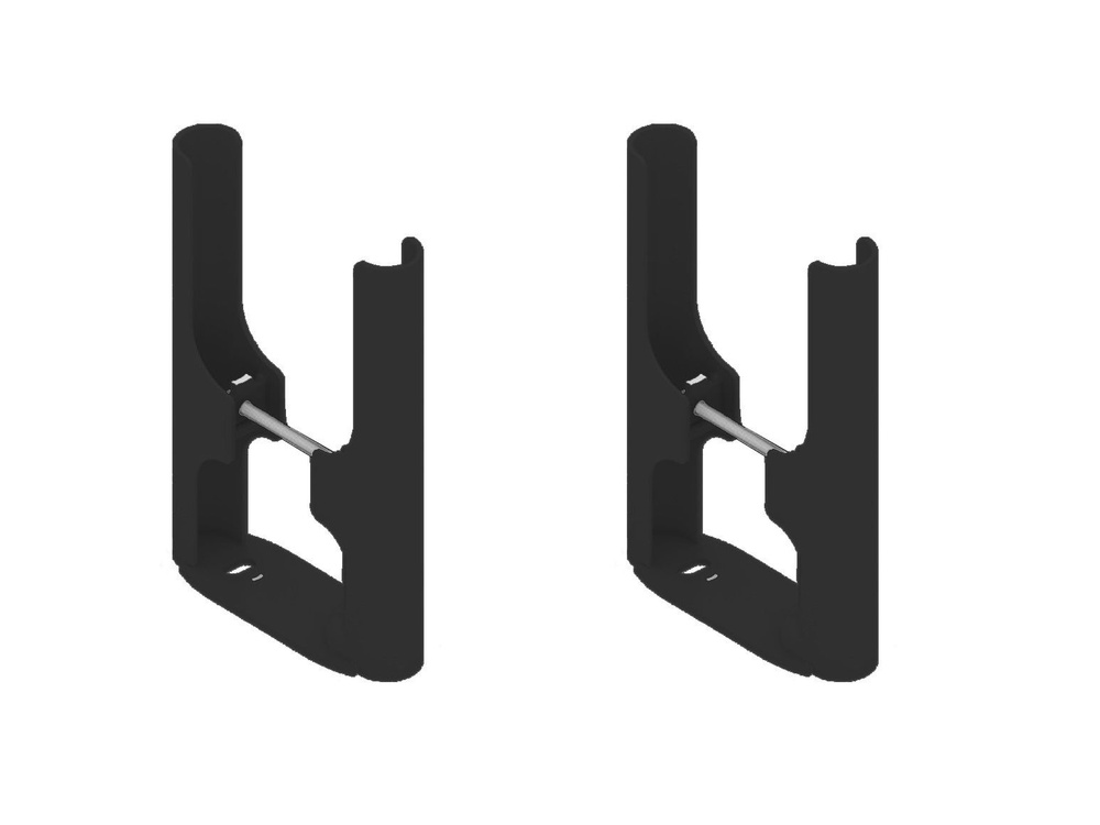 Комплект из двух напольных креплений для трехтрубных радиаторов, черный глянцевый цвет  #1