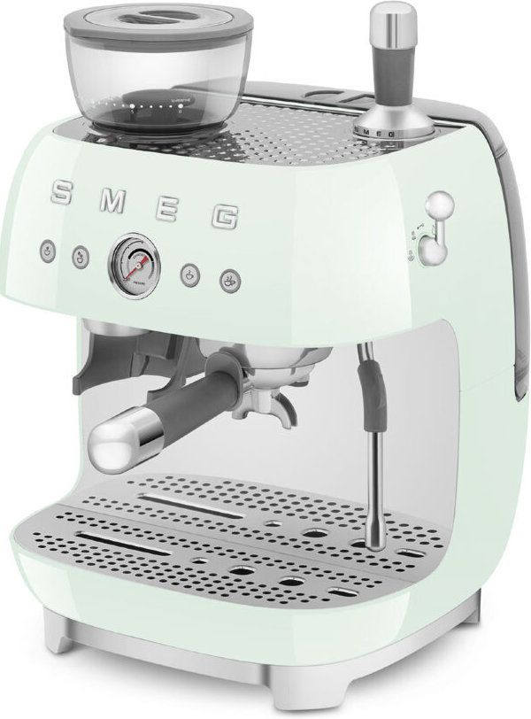 Кофемашина Smeg EGF03PGEU, рожковая, встроенная кофемолка, 15 бар, 2.4 л, зеленая  #1