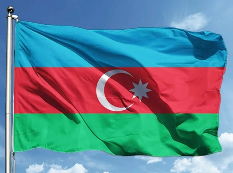 Двусторонний флаг Азербайджана 40х60 см на лодку, катер или яхту с люверсами  #1
