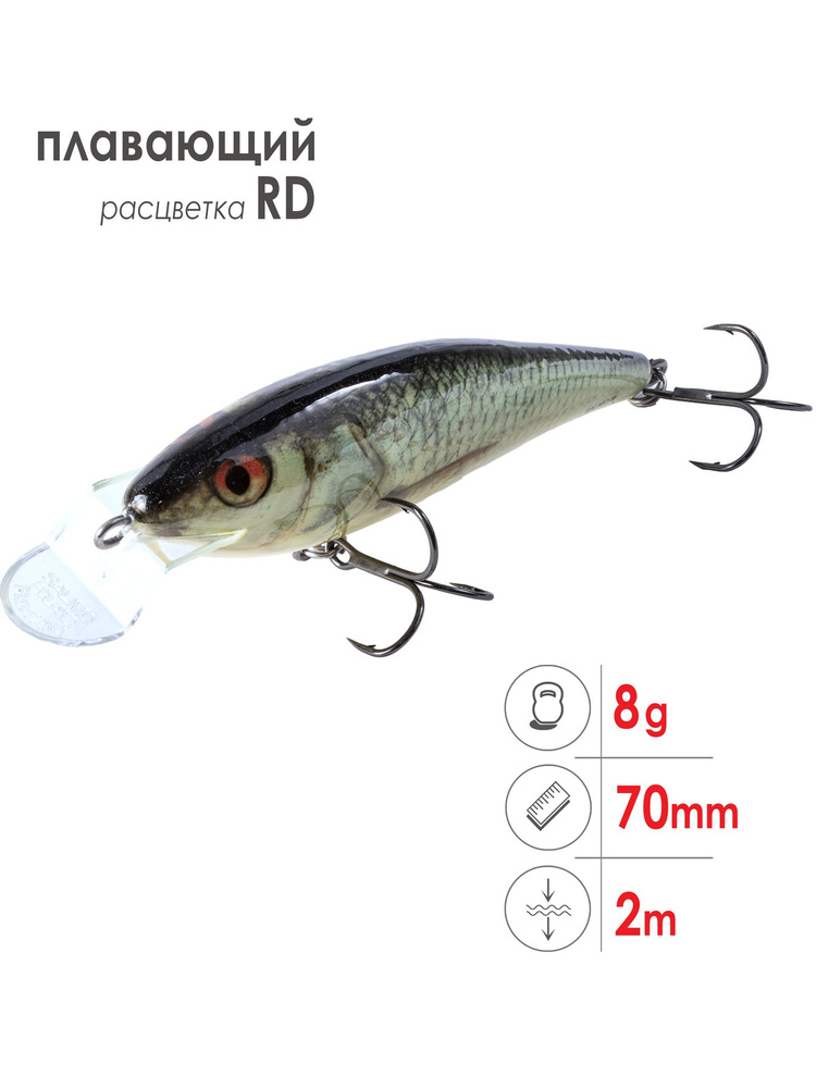 Воблер плавающий Salmo EXECUTOR 7SR/расцветка RD/7см/8гр/заглубление до 2м  #1