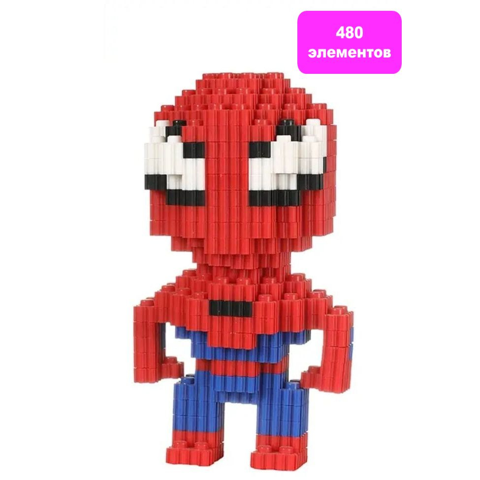 3D конструктор Miko M, пластиковый, развивающий, мини - блоки, 3Д модель - Человек-паук  #1