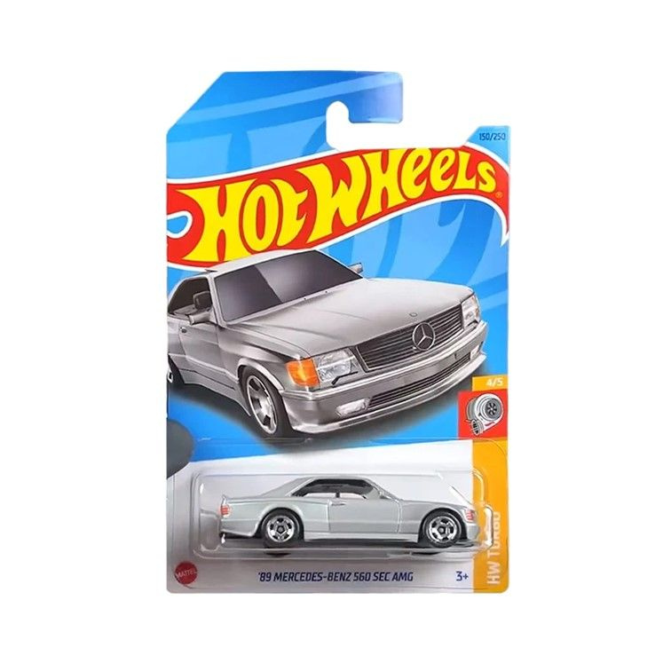 HKK85 Машинка металлическая игрушка Hot Wheels коллекционная модель 89 Mercedes-Benz 560 SEC AMG серебристый #1