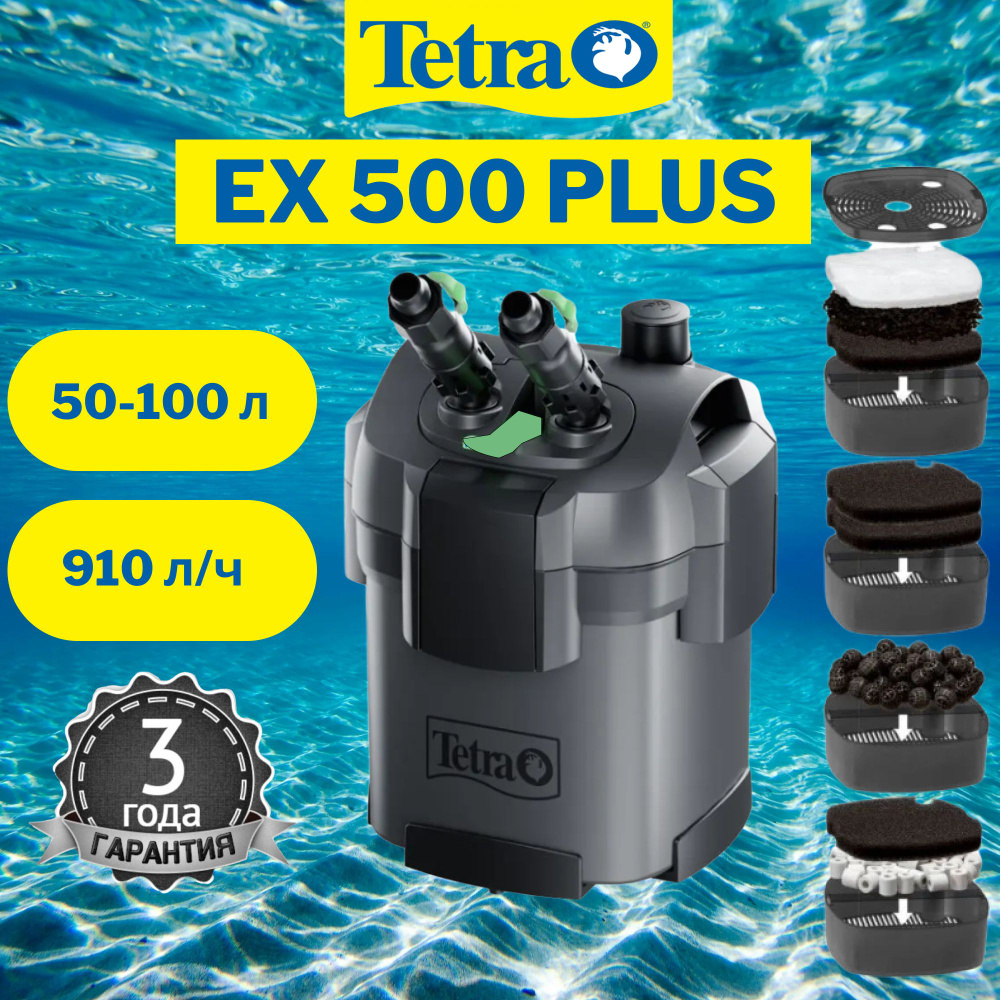 Внешний фильтр Tetra EX 500 Plus для аквариумов 50 - 80 литров (910 л/ч, 5,5 Вт)  #1