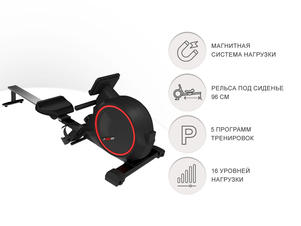 Гребной тренажер для дома и зала UNIX Fit Techno Rower 410, для гребли, спортивный, кардио  #1