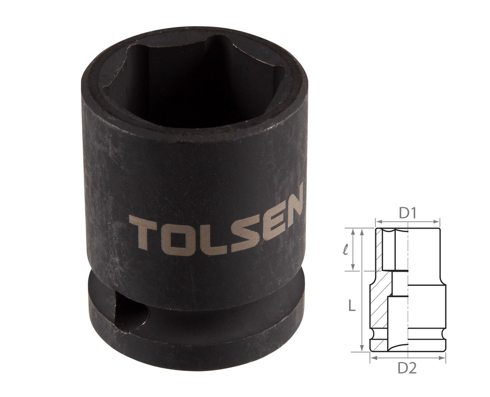 TOLSEN Головка торцевая ударная шестигранная 1/2", 21 мм TT18221 #1