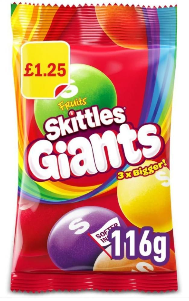 Skittles Giants Fruits, Скитлс Гиганты фрукты, драже 116 гр #1